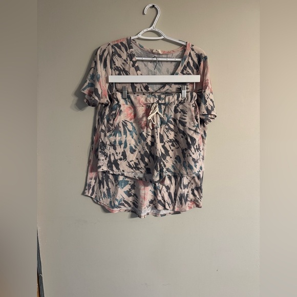 BiBi Pink Short Sleeve Tie Front Set - Picture 5 of 13